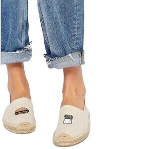 SOLUDOS X JASON PILAN slip-on espadrilles HAMBURGER & FRIES  size 10